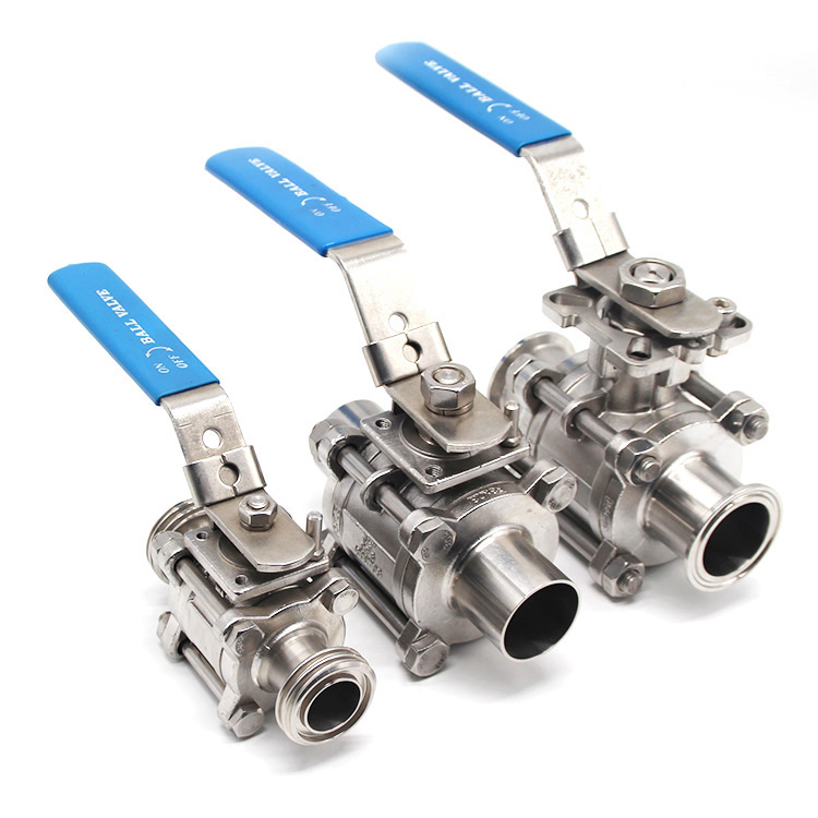 卫生级不锈钢三片式手动球阀